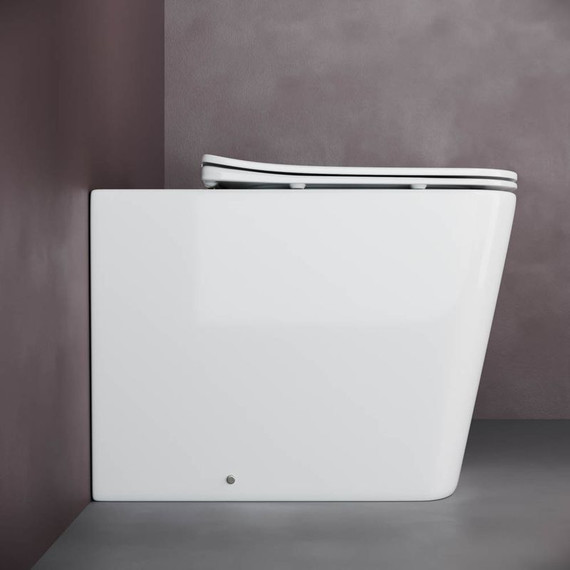 Унитаз приставной безободковый Ceramicanova Cubic Rimless CN1809 с тонкой крышкой микролифт - фото 3