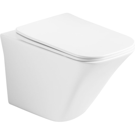 Унитаз подвесной безободковый Ceramicanova Mono Rimless CN1902 с тонкой крышкой микролифт - фото 