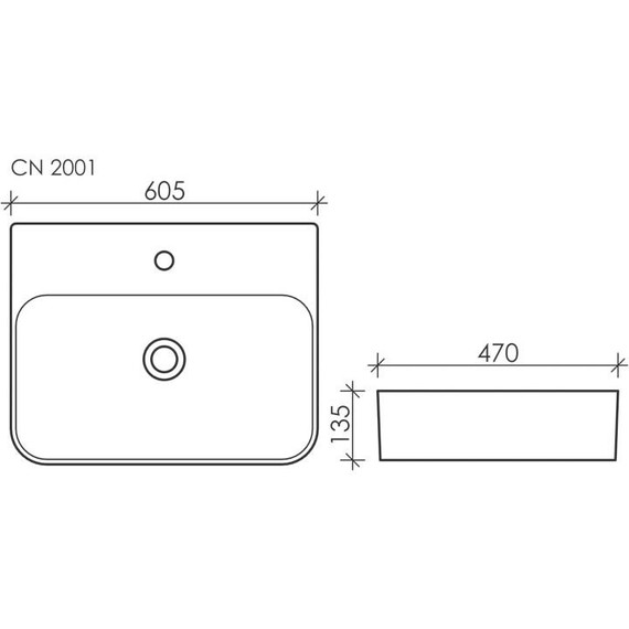 Раковина-чаша Ceramicanova Aura 60 см CN2001 - фото 6