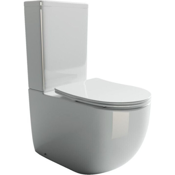 Унитаз-компакт безободковый Ceramicanova Metropol CN4001 с тонкой крышкой микролифт - фото 