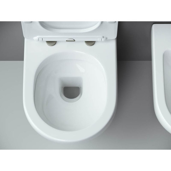 Унитаз подвесной безободковый Ceramicanova Metropol Rimless CN4002 с тонкой крышкой микролифт, Цвет производителя: белый - фото 6