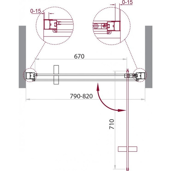 Душевая дверь BelBagno 80 см MARMI-B-1-80-C-Cr (стекло 8 мм) хром/прозрачное - фото 3