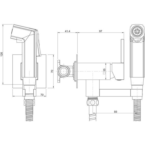 Набор для гигиенического душа Paini Bella BLPZ442, чёрный матовый - фото 4