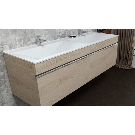 Тумба подвесная с раковиной Velvex Pulsus 140 см tpPUL.140-25, дуб сонома - фото 2