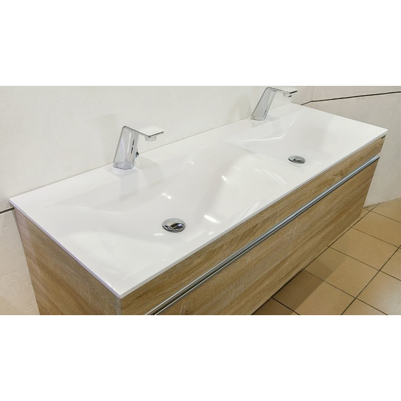 Тумба подвесная с раковиной Velvex Pulsus 140 см tpPUL.140-21, белый - фото 2