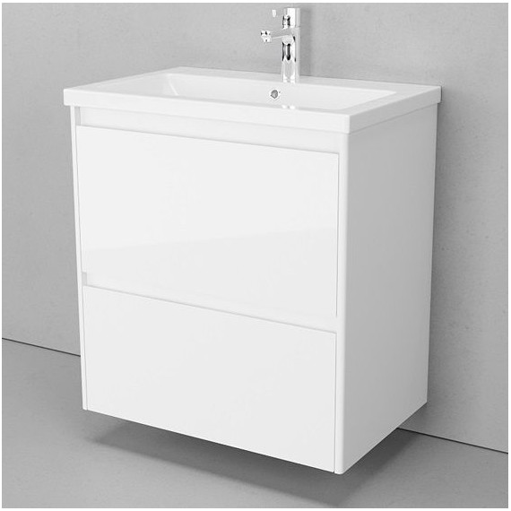 Тумба подвесная с раковиной Velvex Klaufs 70 см tpKLA.70.2Y-616.216, белый глянец - фото 