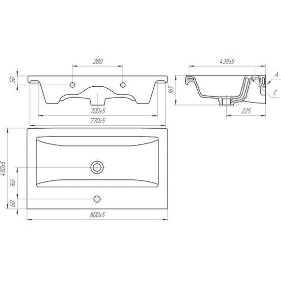 Тумба подвесная с раковиной Velvex Klaufs 80 см tpKLA.80.1Y-616.216, белый глянец - фото 11