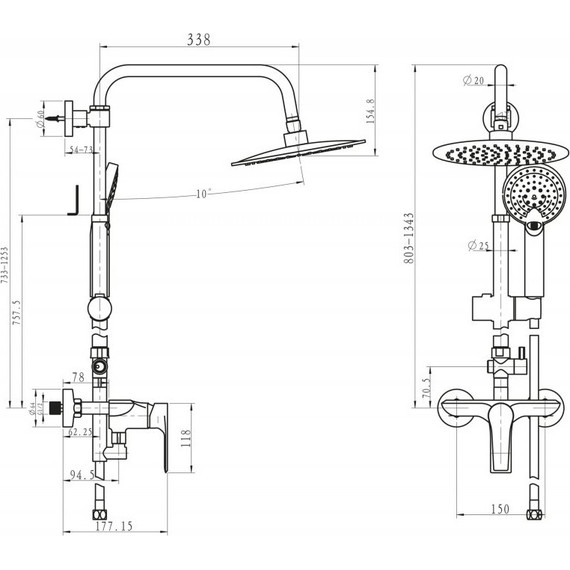 Душевая стойка BelBagno Gello BB-COLD-U-CRM - фото 2