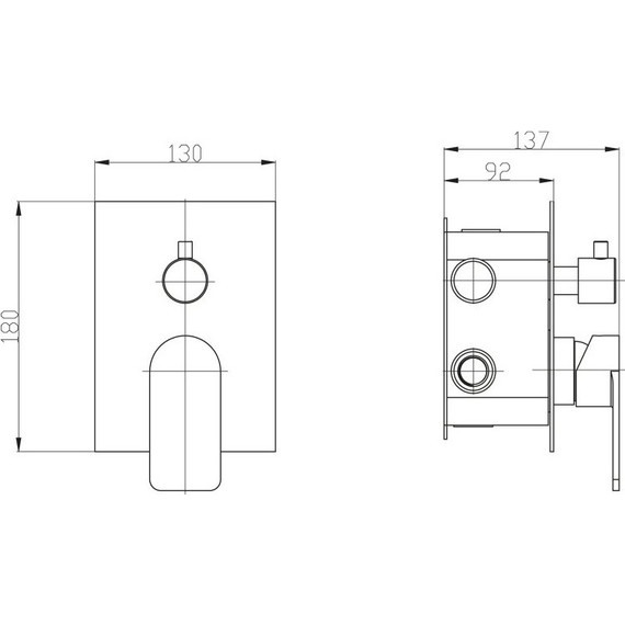 Смеситель для ванны трёхпозиционный BelBagno Nova NOV-SDM-IN, сатин, Цвет производителя: сатин - фото 2