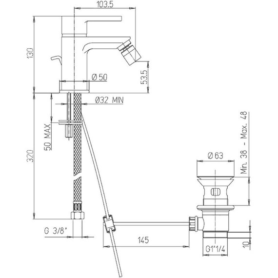 Смеситель для биде Paini Arena 92CR3062SFTKM, хром - фото 8