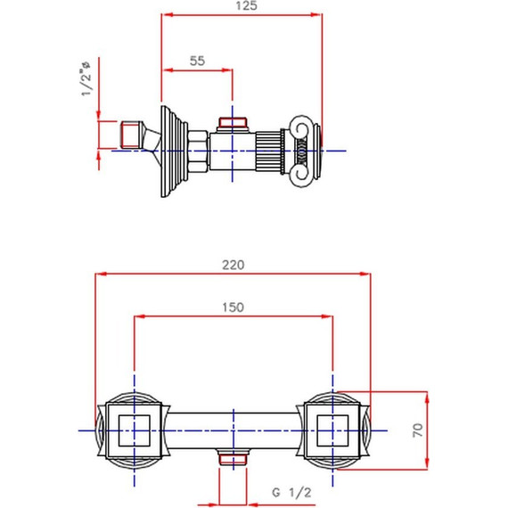 Смеситель для душа Cezares OLIMP-DS-02-M, бронза - фото 2