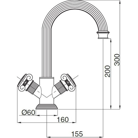 Смеситель для раковины Cezares APHRODITE-LS2-02-S1, бронза, Цвет производителя: бронза - фото 2
