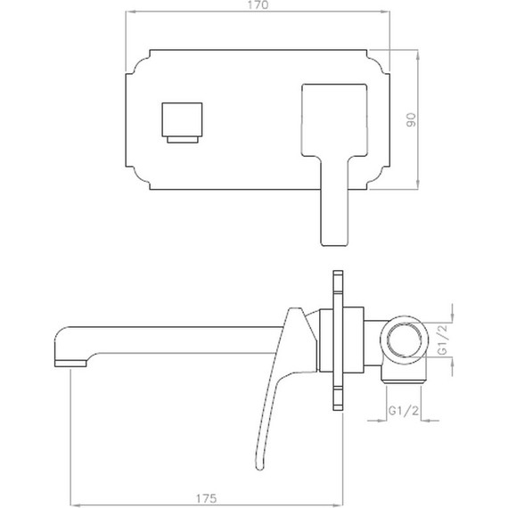 Смеситель для раковины настенный Cezares LEGEND-BLS2-03/24, золото, Цвет производителя: золото - фото 2