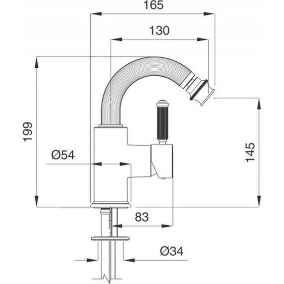 Смеситель для биде Cezares OLIMP-BSM2-01-L, Цвет производителя: хром - фото 2