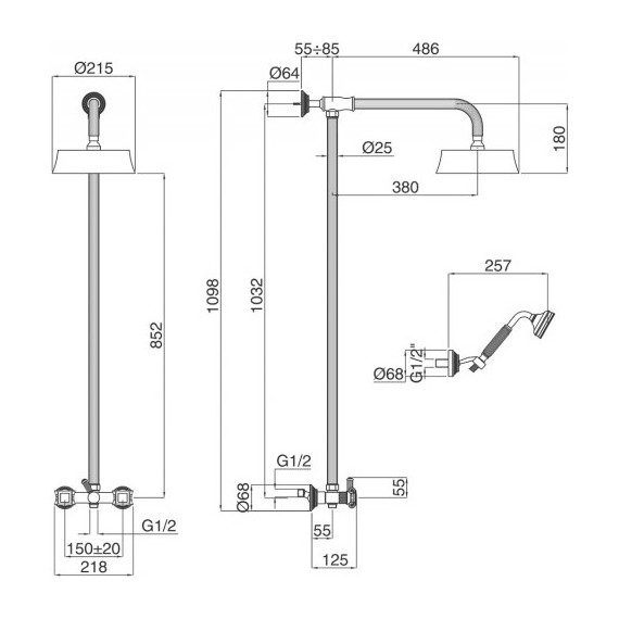 Душевая стойка Cezares OLIMP-CD-01-M, Цвет производителя: хром - фото 3