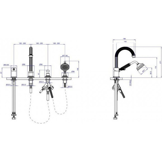 Смеситель для ванны Cezares APHRODITE-BVDM-03/24-Bi, золото, Цвет производителя: золото - фото 2
