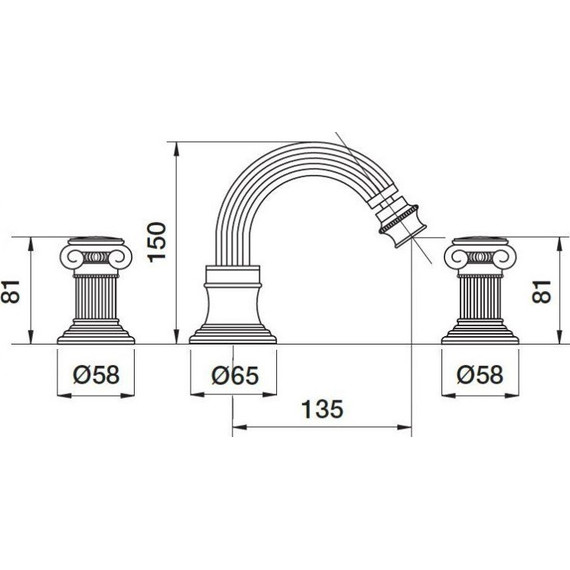 Смеситель для биде Cezares APHRODITE-BBS2-03/24-Sw, золото, Цвет производителя: золото - фото 3