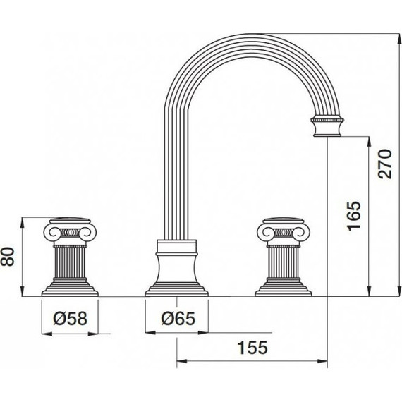 Смеситель для раковины Cezares APHRODITE-BLS2-A-03/24-S1, золото, Цвет производителя: золото - фото 2