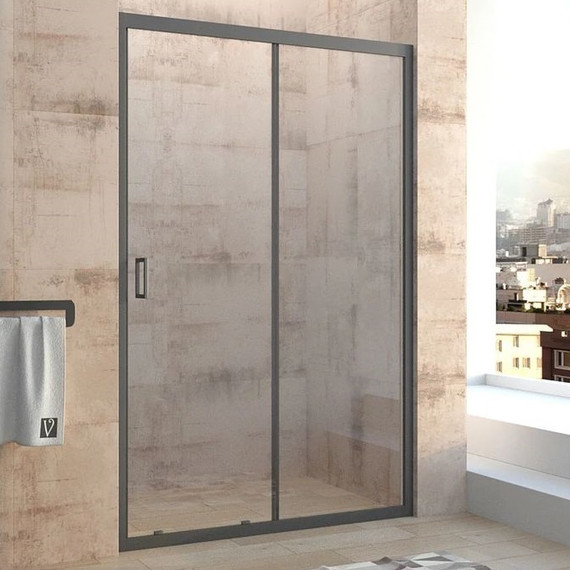 Душевая дверь Veconi Vianno 150 см  VN46B-150-01-C5, чёрный/прозрачное - фото 
