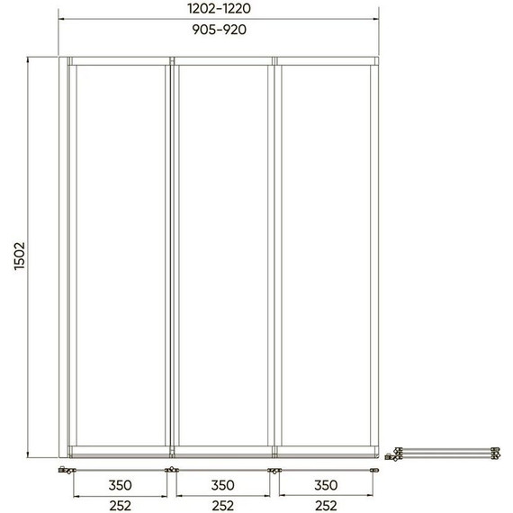 Шторка для ванны Veconi Palau 90 см PL73L-90-01-19C4, хром/прозрачное L - фото 3