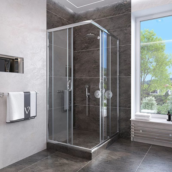 Душевое ограждение Veconi Rovigo 90x90 см RV113-90-01-C4, хром/прозрачное - фото 3