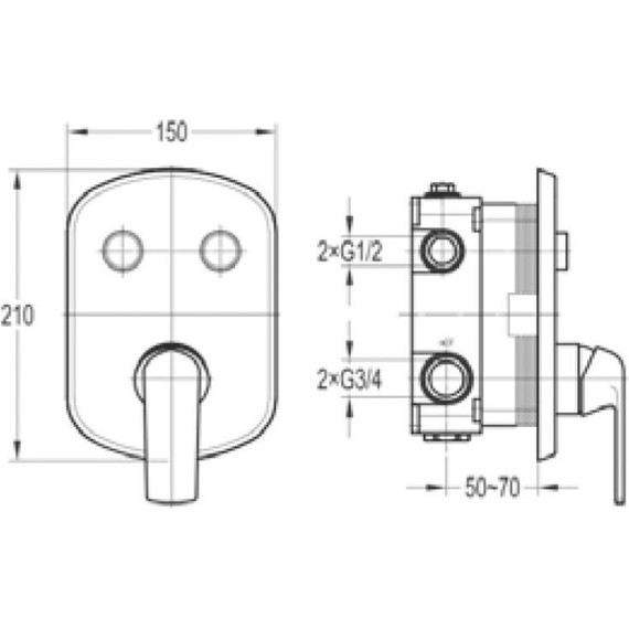 Смеситель для душа Cezares GLOBO-F-VDIM2-B-01 - фото 2