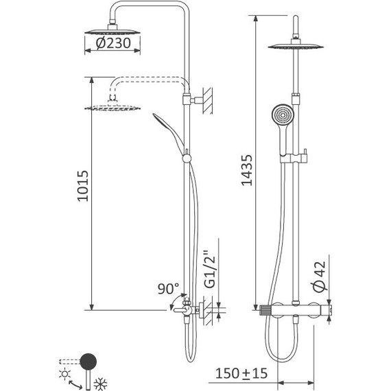 Душевая стойка Cezares LEAF-CDA-23-BIO, белый матовый, Цвет производителя: белый матовый - фото 2