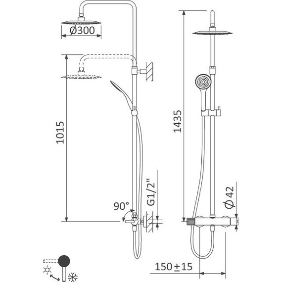 Душевая стойка Cezares LEAF-CDA-30-BIO, белый матовый, Цвет производителя: белый матовый - фото 2