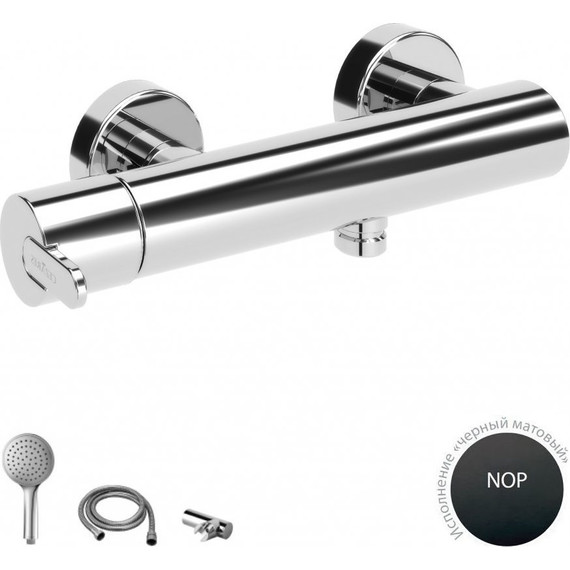 Смеситель для душа Cezares LEAF-D-NOP, черный матовый, Цвет производителя: чёрный матовый - фото 