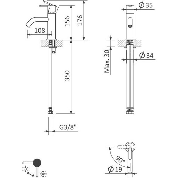 Смеситель для раковины Cezares LEAF-LSM2-BIO, белый матовый, Цвет производителя: белый матовый - фото 2