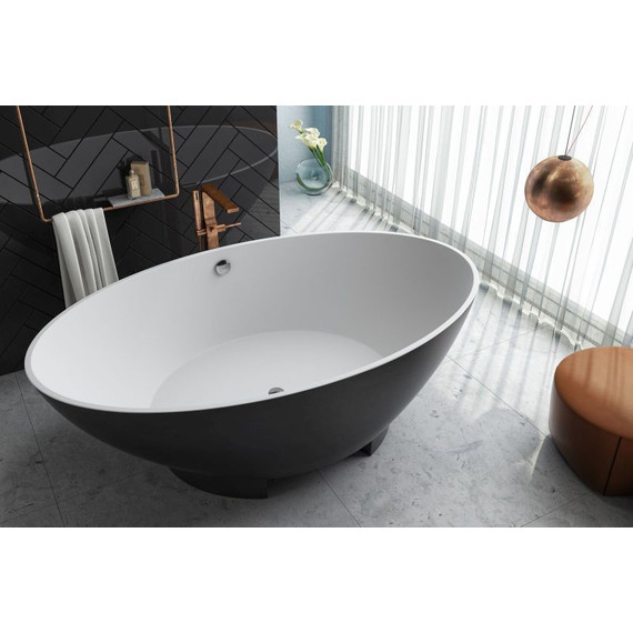 Ванна отдельностоящая Kolpa-San Tristan FS 196x117 см, белый/черный - фото 