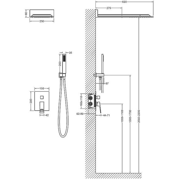 Душевая система для душа Timo Briana SX-7139/03SM, черный - фото 19
