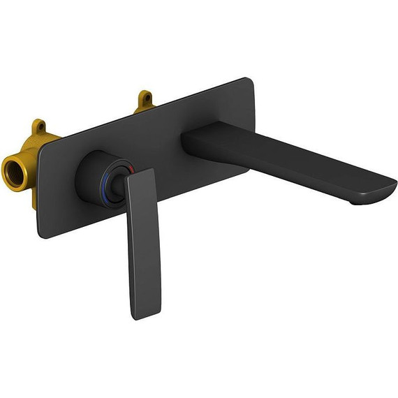 Смеситель для раковины настенный Timo Helmi 4071/03SM, черный матовый - фото 