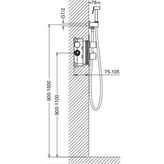Набор для гигиенического душа с термостатом Timo Petruma 5089/03SM, черный матовый - фото 2