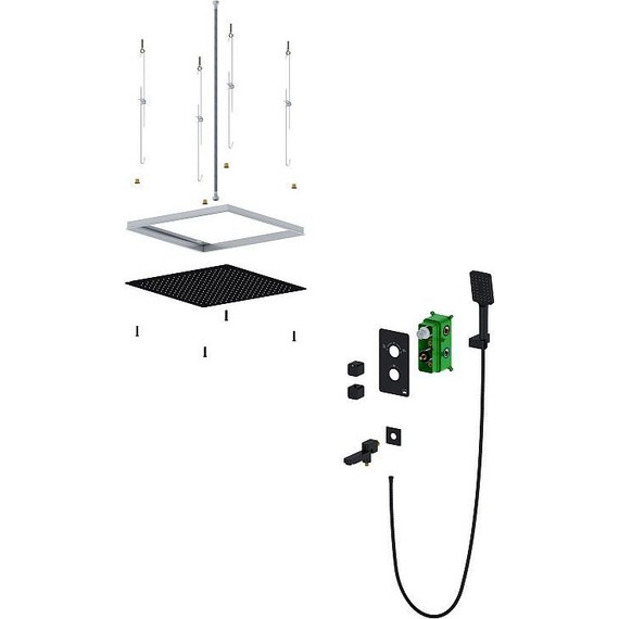 Душевая система для ванны с термостатом Timo Petruma SX-5019/03SM, черный матовый - фото 4