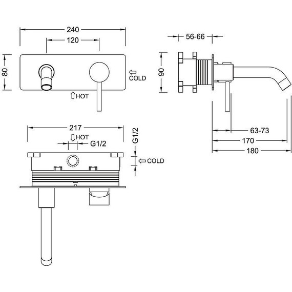 Смеситель для раковины настенный Timo Saona 2371/17SM, золото матовое - фото 3