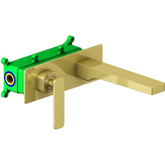 Смеситель для раковины настенный Timo Torne 4371/17SM, золото матовое - фото 