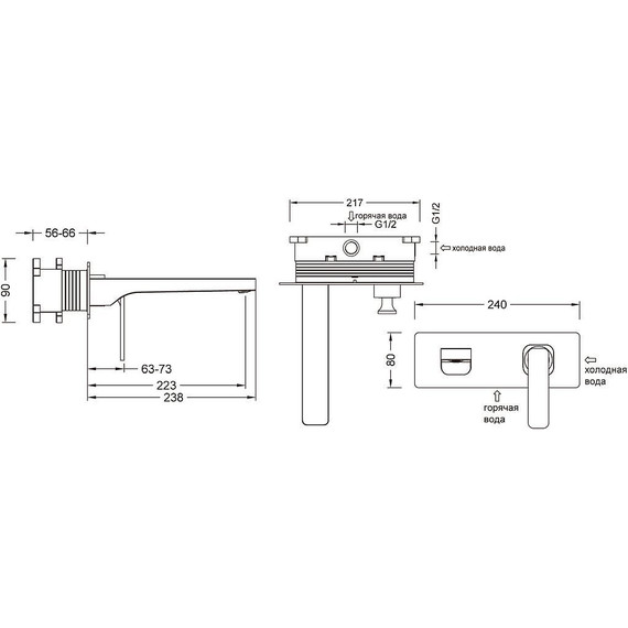 Смеситель для раковины настенный Timo Torne 4371/17SM, золото матовое - фото 3