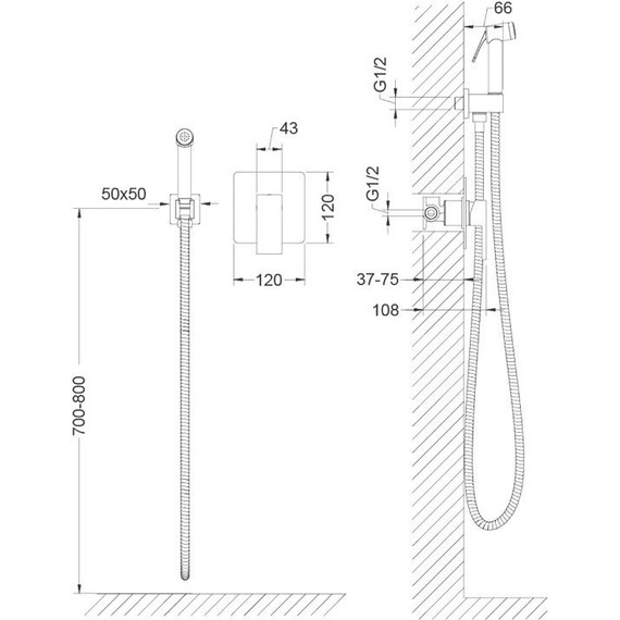 Набор для гигиенического душа Timo Saona 2389/17SM, золото матовое - фото 2