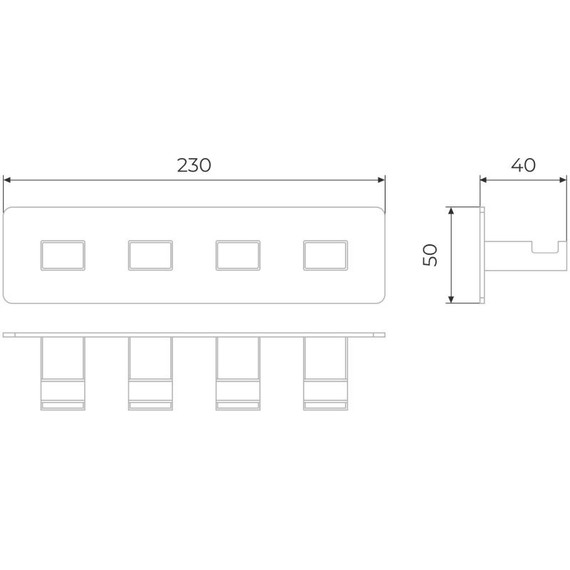 Набор крючков Timo Selene 17015/17, цвет золото матовое - фото 2