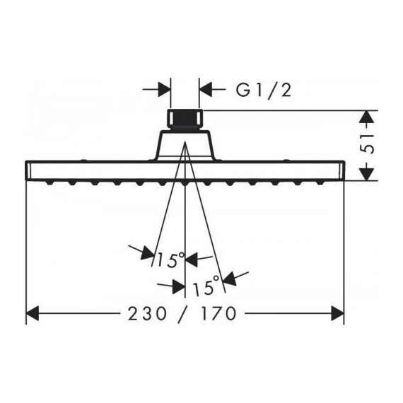 Верхний душ Hansgrohe Vernis Shape 26281000 - фото 2