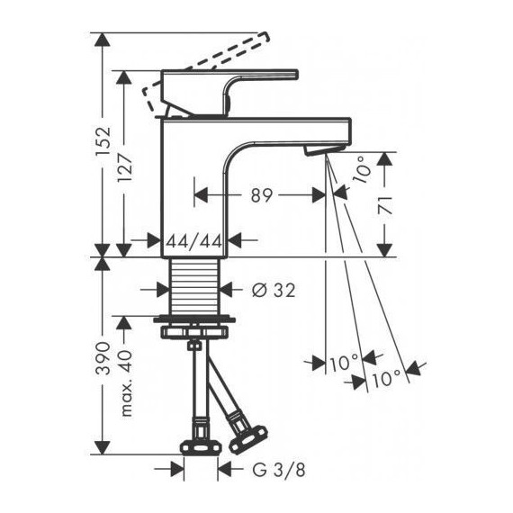 Смеситель для раковины Hansgrohe Vernis Shape 71567000 - фото 2