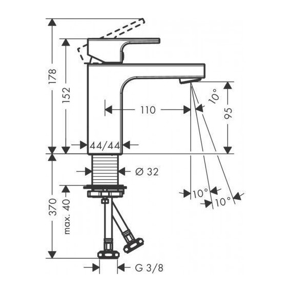 Смеситель для раковины Hansgrohe Vernis Shape 71569670, черный матовый - фото 2