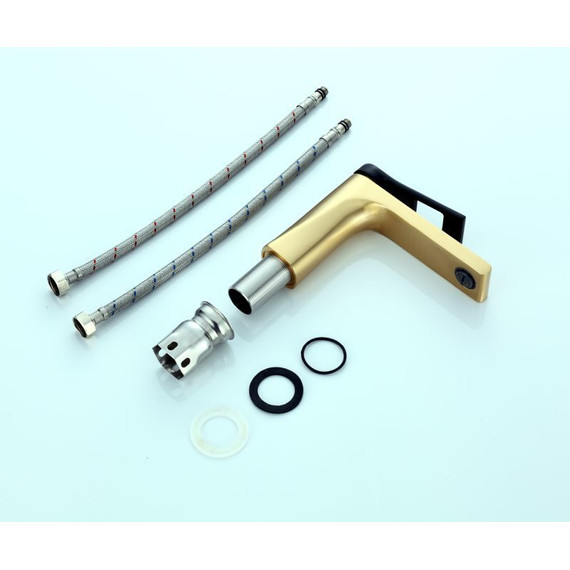 Смеситель для раковины Bronze de Luxe Element EL02GB, матовое золото/черный, Цвет производителя: золото матовое - фото 3