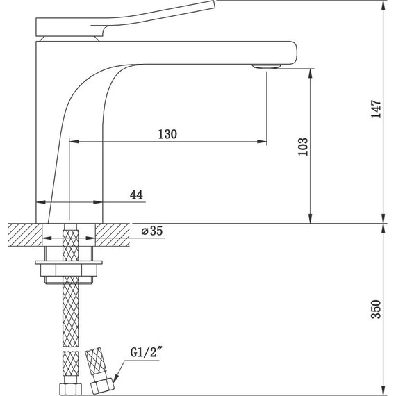 Смеситель для раковины Bronze de Luxe Element EL02GB, матовое золото/черный, Цвет производителя: золото матовое - фото 6