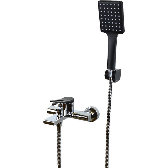 Смеситель для ванны Bronze de Luxe Element EL03CB, хром/чёрный матовый - фото 