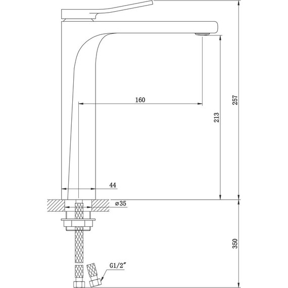 Смеситель для раковины высокий Bronze de Luxe Element EL21CB, хром матовый/черный - фото 7