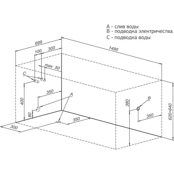 Ванна акриловая Aquanet Nord 150х70 см 242330, Размер - мм: 1500х700 - фото 9