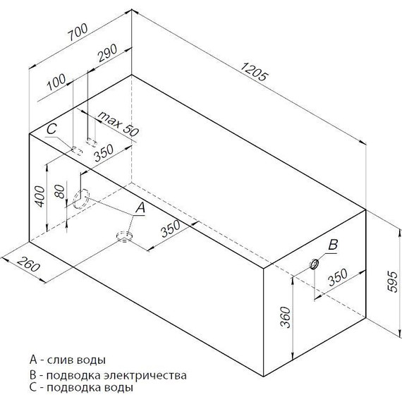 Ванна акриловая Aquanet West 120х70 см 204050, Размер - мм: 1200х700 - фото 9