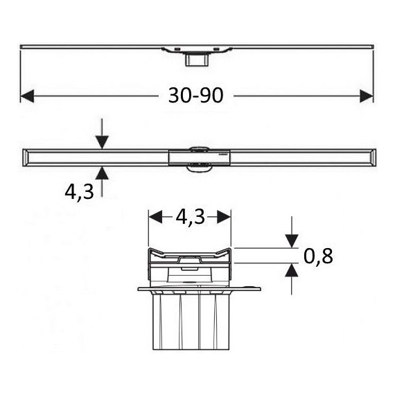 Решетка для трапа Geberit CleanLine 30-90 см 154.450.KS.1 - фото 4